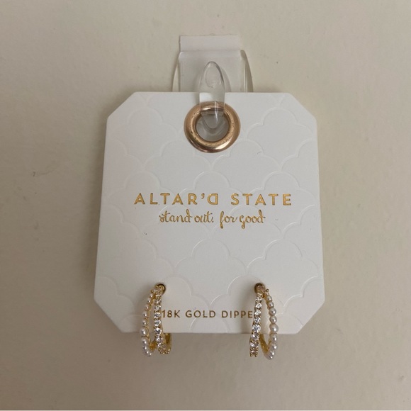Altar'd State Accessories - NWT Altar’d State 18K Gold Dipped Hoop Earrings